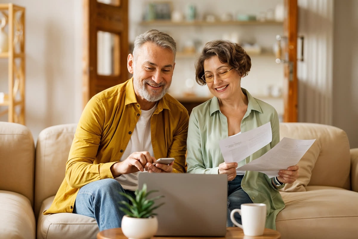 A couple reviewing a tax-advantaged retirement strategy